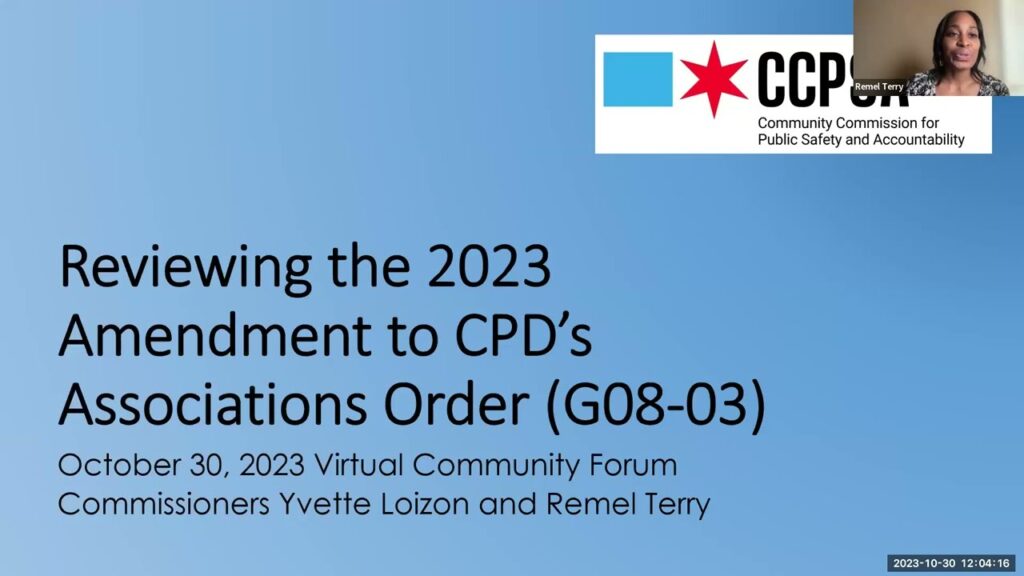 thumbnail of Webinar- CPD’s “Prohibition on Associations with Criminal Organizations”