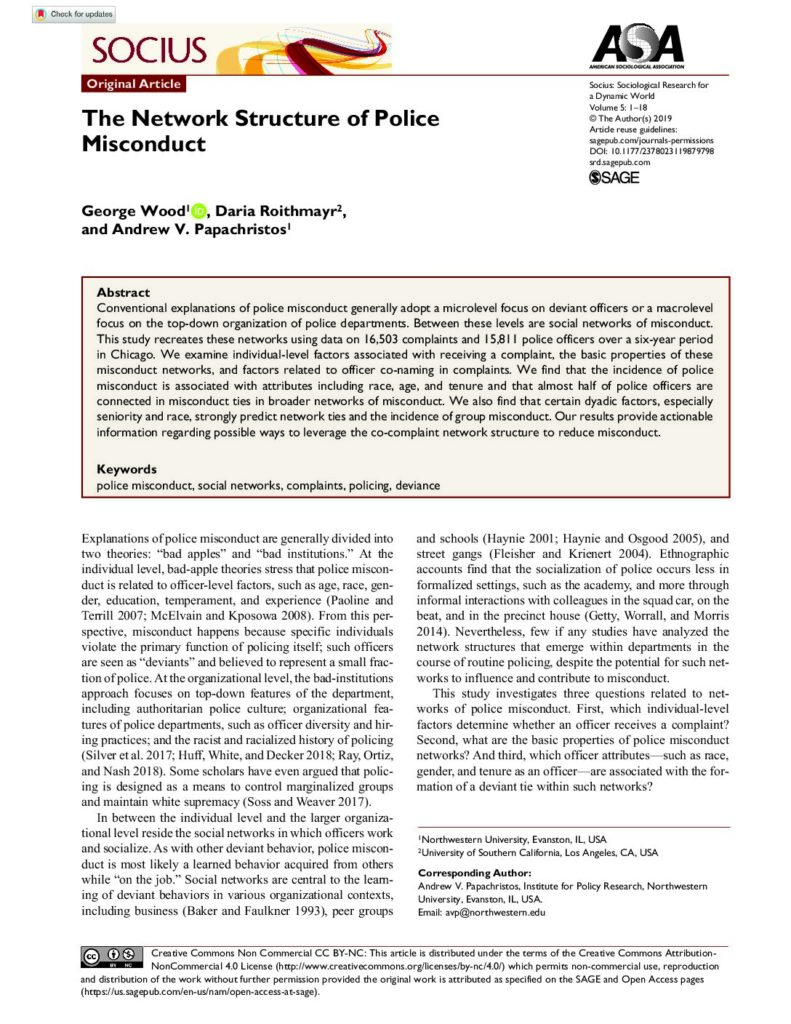 thumbnail of Wood, et al-The Network Structure of Police