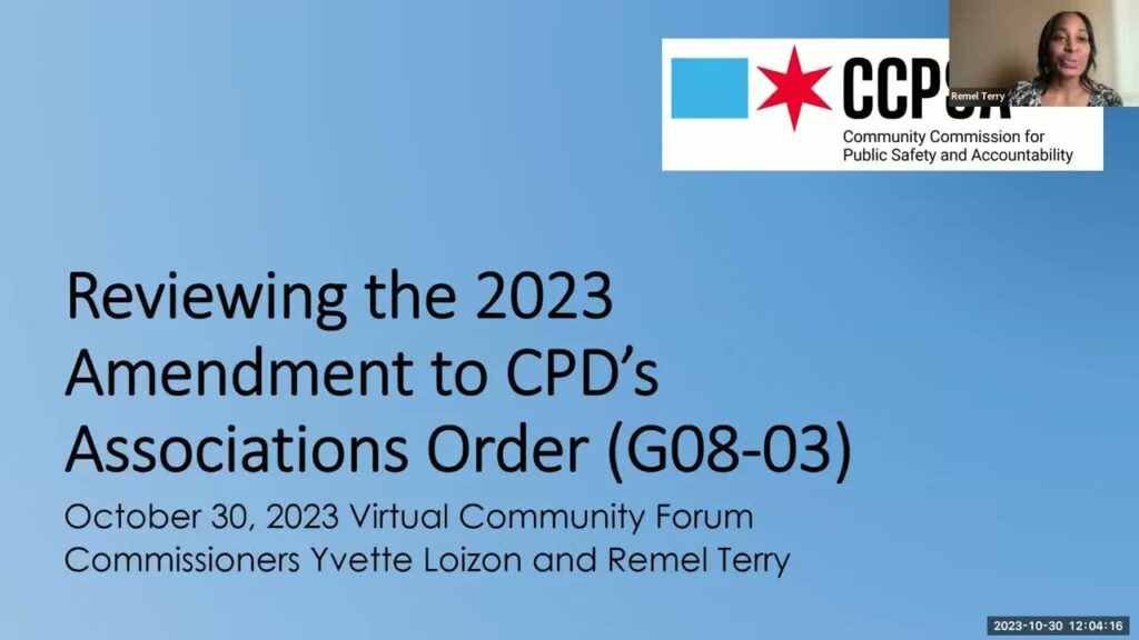 thumbnail of Webinar- CPD’s “Prohibition on Associations with Criminal Organizations”