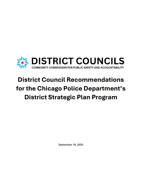 District Council Recommendations for the Chicago Police Department's District Strategic Plan Program